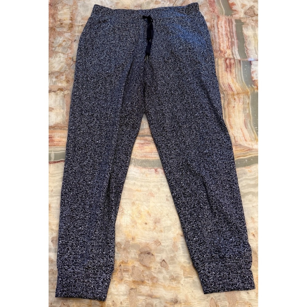 Lululemon Mens Ready To Rulu Jogger Pants Black White High-Performance Stretch 8
